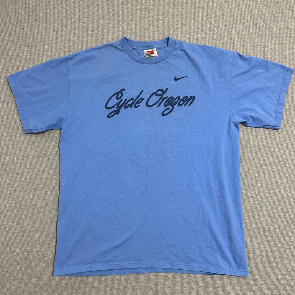 Nike Team Cycle Oregon Graphic T-Shirt Light Blue Short Sleeve Biking Mens XL